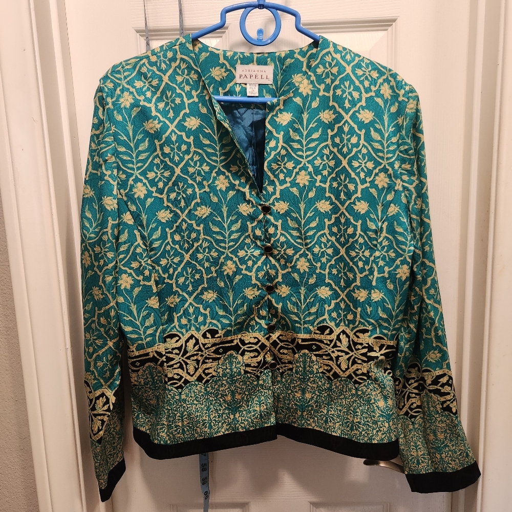 Adrianna papell vintage silk top size 14